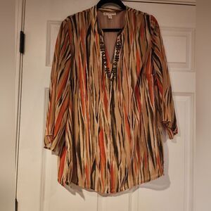 JM Collection colorful patterned blouse 18W
